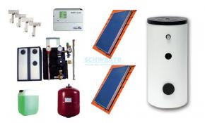 Solar Paket, 2 Kollektoren (BASIC2.51) für Warmwasserbereitung mit 300 l Speicher