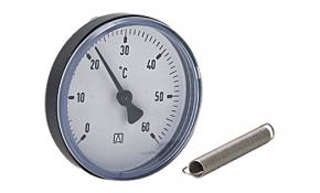 Anlegethermometer DN 63 mm, für Rohre 3/8" - 1 1/2" von 0 - 60°