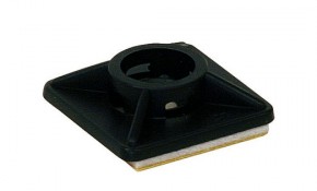 Klebesockel 28 x 28 mm für Kabelverbinder bis 4,8 mm - schwarz (100 Stück)