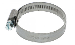 Schlauchschelle Edelstahl W4, Bandbreite 12 mm, Spannbereich 32 - 50 mm (1 1/2" + 2")