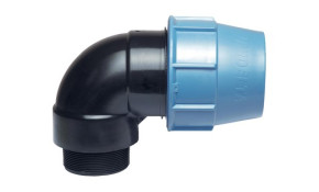 Unidelta PE-Klemmverbinder Übergangswinkel 90° AG 32 mm x DN 20 (3/4")
