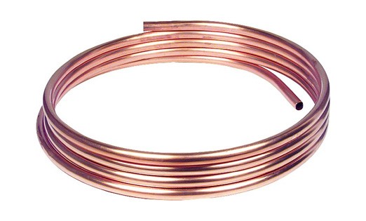 Kupferrohr 12 x 1,0 mm - blank, weich (Ring mit 10 m) - DVGW-geprüft