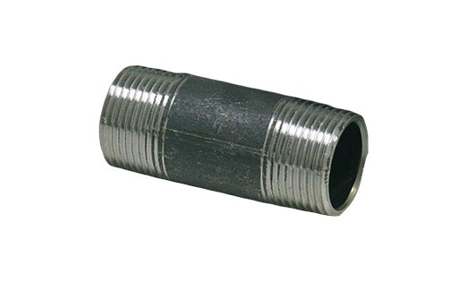 Stahl Rohrdoppelnippel - schwarz 1/2" x 1200 mm
