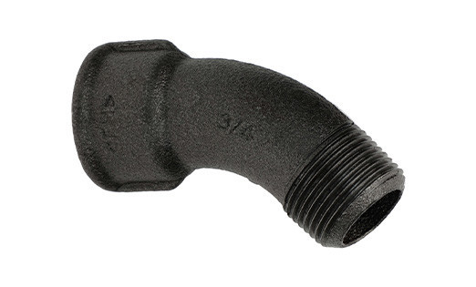 Temperguss Fitting schwarz Bogen 45° (i/a) 1/2"