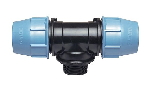 Unidelta PE-Klemmverbinder T-Stück AG 25 mm x DN 20 (3/4")