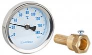 Thermometer DN 63 mm, Tauchhülse 1/2" x 45 mm, Schrift "blau"