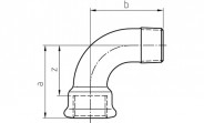 Temperguss Fitting verzinkt Bogen 90° kurz (i/a) 3/4" - Nr. 1a - Bild 2