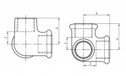 Temperguss Fitting schwarz Winkelverteiler (i/i/i) 3/4" - Nr. 221 - Bild 2