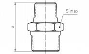 Temperguss Fitting verzinkt Reduktionsdoppelnippel (a/a) 1 1/4" x 3/4" - Nr. 245 - Bild 2