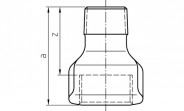 Temperguss Fitting verzinkt Reduziermuffe I/A 1 1/4" x 1" - Bild 2