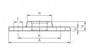 Temperguss Fitting schwarz Gewindeflansch mit Bohrung 2" - Nr. 321 - Bild 2