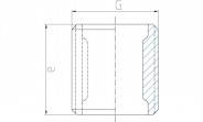 Temperguss Fitting verzinkt Einfacher Nippel 1 1/2" - Bild 2