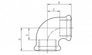 Temperguss Fitting verzinkt Winkel 90° (i/i) 1/2" - Nr. 90 - Bild 3