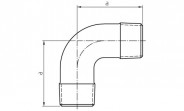Temperguss Fitting verzinkt Bogen 90° kurz (a/a) 3/4" - Nr. 94 - Bild 2