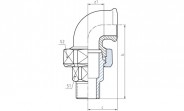 Temperguss Fitting schwarz Winkelverschraubung konisch dichtend (i/a) 1/2" - Nr. 98 - Bild 2