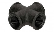 Temperguss Fitting schwarz Kreuzstück (i/i/i/i) 3/8" - Nr. 180 - Bild 3