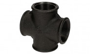 Temperguss Fitting schwarz Kreuzstück (i/i/i/i) 1 1/4" - Nr. 180 - Bild 2