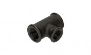 Temperguss Fitting schwarz T-Stück reduziert (i/i/i) 1/2" x 3/8" - Nr. 130 - Bild 2