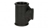 Temperguss Fitting schwarz T-Stück reduziert (i/i/i) 1" x 3/4" - Nr. 130 - Bild 4