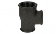 Temperguss Fitting schwarz T-Stück reduziert (i/i/i) 1 1/4" x 1" x 1" - Nr. 130 - Bild 3