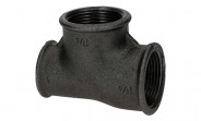 Temperguss Fitting schwarz T-Stück reduziert (i/i/i) 1 1/4" x 1 1/4" x 1" - Nr. 130 - Bild 2