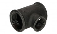 Temperguss Fitting schwarz T-Stück reduziert (i/i/i) 1 1/2" x 1" - Nr. 130 - Bild 2