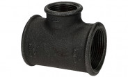 Temperguss Fitting schwarz T-Stück reduziert (i/i/i) 1 1/2" x 1" - Nr. 130 - Bild 3