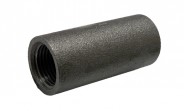 Stahlmuffe lang schwarz 1/2" - 80 mm - sandgestrahlte Oberfläche
